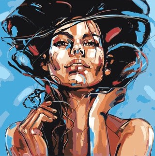 Картина по номерам «Девушка с бабочкой» Картина по номерам «Девушка с бабочкой»