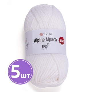 Пряжа YarnArt Alpine Alpaca New (Альпина альпака нью) (1440), ультра белый, 5 шт. по 150 г Пряжа YarnArt Alpine Alpaca New (Альпина альпака нью) (1440), ультра белый, 5 шт. по 150 г