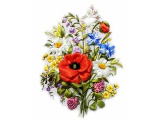 Вышивка лентами «Полевые цветы»