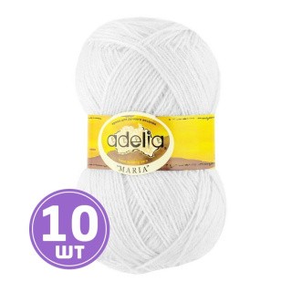 Пряжа Adelia MARIA (01), белый, 10 шт. по 50 г Пряжа Adelia MARIA (01), белый, 10 шт. по 50 г