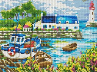 Алмазная вышивка «Домик в бухте» Алмазная вышивка «Домик в бухте»