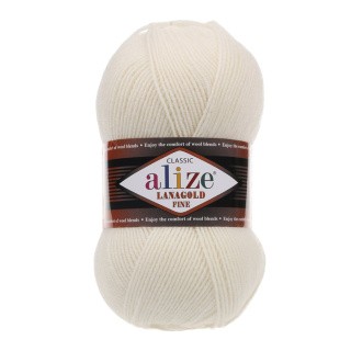 Пряжа ALIZE LanaGold Fine (Ализе Лана голд файн) (62), суровый, 5 шт. по 100 г Пряжа ALIZE LanaGold Fine (Ализе Лана голд файн) (62), суровый, 5 шт. по 100 г