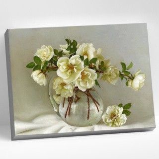 Картина по номерам «Бузин. Белые розочки» Картина по номерам «Бузин. Белые розочки»