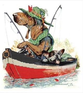 Рисунок на канве «Рыбаки» Рисунок на канве «Рыбаки»