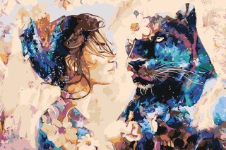 Картина по номерам «Девушка с пантерой»