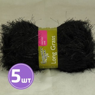 Пряжа Семеновская Long grass (293), черный-серый 5 шт. по 100 г Пряжа Семеновская Long grass (293), черный-серый 5 шт. по 100 г