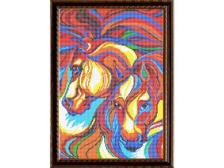 Рисунок на ткани «Кони»