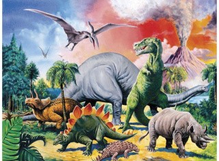 Пазлы «Среди динозавров»