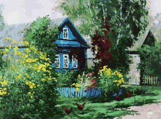Картина по номерам «Домик в деревне»