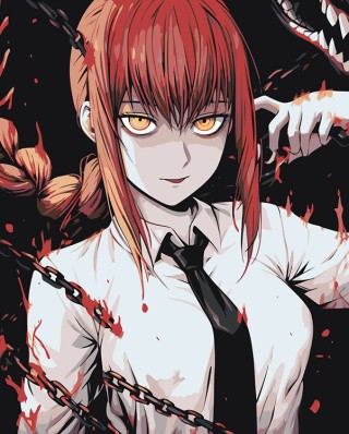 Картина по номерам «Аниме: Девушка с кровавыми цепями 2»