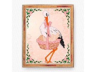 Рисунок на ткани «С родженем девочки»