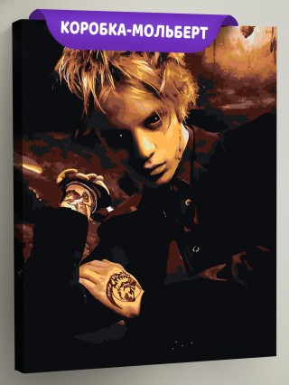 Картина по номерам «Рэпер Фараон Pharaoh: портрет монохром»