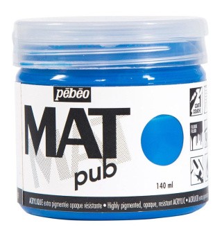 Краска акриловая Pebeo экстра матовая Mat Pub №1 (Cиний кобальт), 140 мл