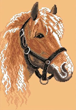 Рисунок на ткани «Белая лошадь»