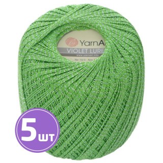 Пряжа YarnArt Violet Lurex (16332), светло-зеленый-серебристый, 5 шт. по 50 г Пряжа YarnArt Violet Lurex (16332), светло-зеленый-серебристый, 5 шт. по 50 г