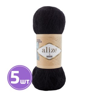 Пряжа ALIZE 3 Season (3 Сезона) (60), черный, 5 шт. по 100 г Пряжа ALIZE 3 Season (3 Сезона) (60), черный, 5 шт. по 100 г