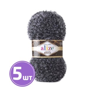 Пряжа ALIZE Naturale boucle (6030), черно-серый, 5 шт. по 100 г