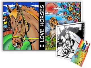Папка-раскраска «Лошади» + 10 маркеров Папка-раскраска «Лошади» + 10 маркеров