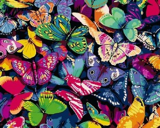 Картина по номерам по дереву RADUGA «Пестрые бабочки»
