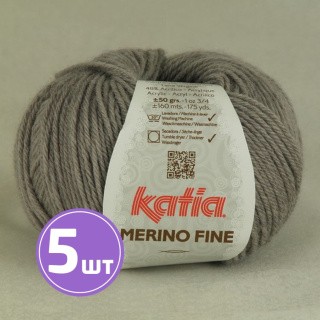 Пряжа Katia Merino Fine (22), серо-бежевый, 5 шт. по 50 г