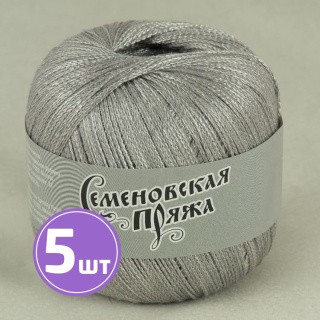 Пряжа Семеновская пряжа Mone (34152), серый+В_х1, 5 шт. по 100 г Пряжа Семеновская пряжа Mone (34152), серый+В_х1, 5 шт. по 100 г