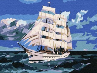 Картина по номерам «Корабль в море»