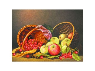 Рисунок на шелке «Яблочная пора»