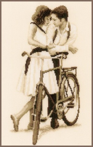 Набор для вышивания «Пара с велосипедом»