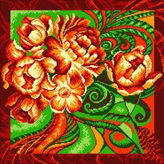 Рисунок на ткани «Таинственные цветы»