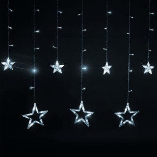 Гирлянда светодиодная «Звезды», занавес на окно 3х1 м, 138 ламп, цвет: холодный белый