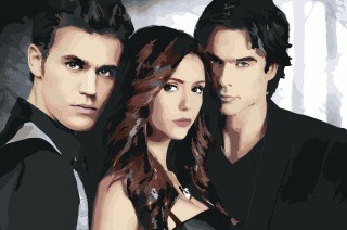 Картина по номерам «Дневники вампира: Деймон, Елена и Стефан 9»