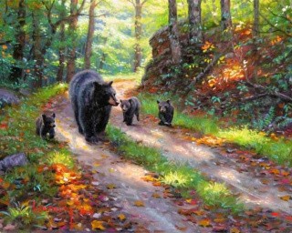 Картина по номерам «Медведица с медвежатами»