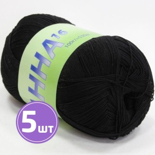 Пряжа SEAM АННА 16 (354), черный, 5 шт. по 100 г Пряжа SEAM АННА 16 (354), черный, 5 шт. по 100 г