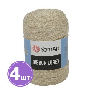 Пряжа YarnArt Ribbon Lurex (Риббон Люрекс) (724), белый-золотой, 4 шт. по 250 г