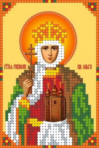 Рисунок на ткани «Святая Ольга»