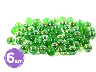 Шарики стеклянные марблс, d16 мм, 6 шт. по 340 г, цвет: зеленый, Blumentag