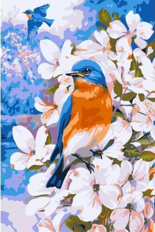 Картина по номерам «Весенние птицы»
