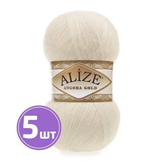 Пряжа ALIZE Angora Gold (01), кремовый, 5 шт. по 100 г