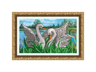 Рисунок на ткани «Лебединая верность»