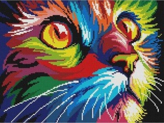 Алмазная вышивка «Радужная кошка» Алмазная вышивка «Радужная кошка»
