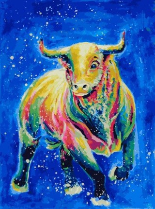 Картина по номерам «Космический бык»