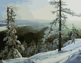 Картина по номерам «Зима в горах»