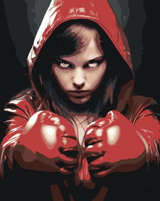 Картина по номерам «Девушка с боксерскими перчатками»