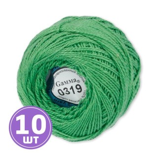 Пряжа Gamma Ирис (0319), ярко-зеленый, 10 шт. по 10 г