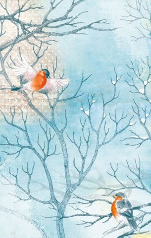 Бумага рисовая «Морозный денек», 32х22 см Бумага рисовая «Морозный денек», 32х22 см