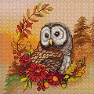 Алмазная вышивка «Совушка в цветах» Алмазная вышивка «Совушка в цветах»