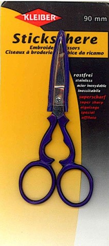 Ножницы для шитья, вышивания, длина 9 см, с кож.чехлом, Kleiber