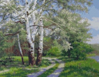 Алмазная вышивка «Березки»