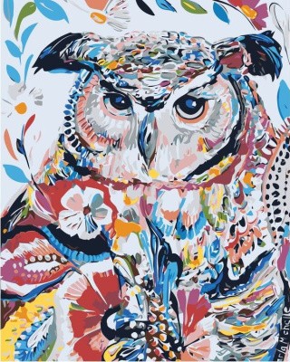 Картина по номерам «Узорчатая сова» Картина по номерам «Узорчатая сова»