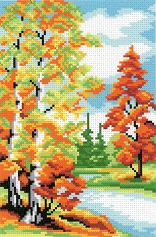 Рисунок на ткани «Осенний лес»